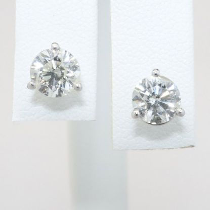 Picture of Platinum Diamond Solitaire Stud Earrings