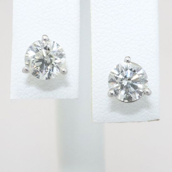 Picture of Platinum Diamond Solitaire Stud Earrings