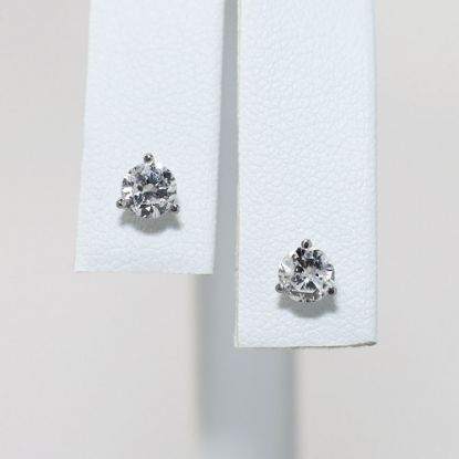 Picture of Platinum Diamond Solitaire Stud Earrings