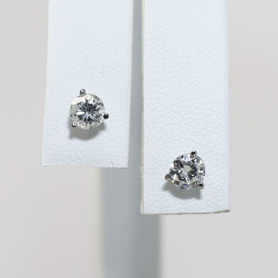 Picture of Platinum Diamond Solitaire Stud Earrings