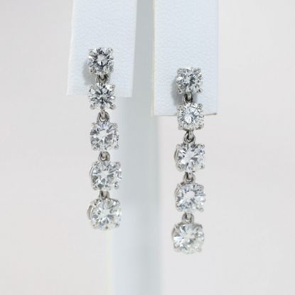 Picture of Platinum 5.00 CT Diamond Dangle Earrings