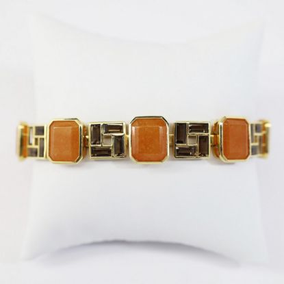 Picture of 14K Yellow Gold Orange & Smoky Quartz Bracelet