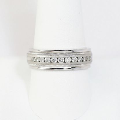 Picture of 14K White Gold Channel Set Diamond Wedding Band