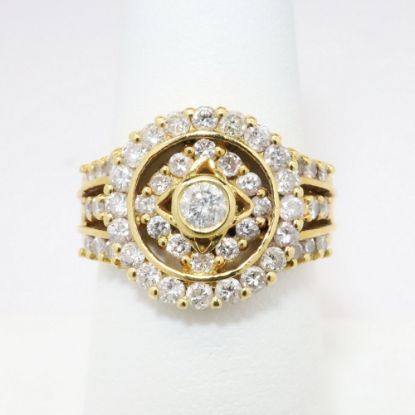 Picture of 18K Yellow Gold Diamond Cluster Fashion Ring