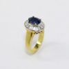 Picture of 18K Yellow Gold Oval Sapphire & Diamond Accented Ring