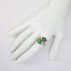 Picture of 18K Yellow Gold Sapphire, Emerald, & Diamond Flower Fashion Ring