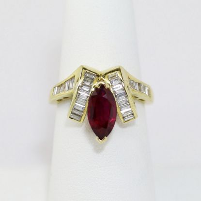 Picture of 18K Yellow Gold Ruby & Diamond Accented Ring