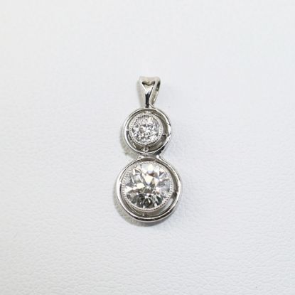 Picture of Platinum Diamond Two Stone Drop Pendant