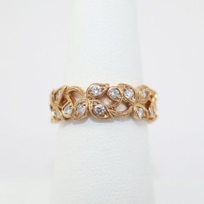 Picture of Neil Lane 14K Rose Gold Diamond Floral Wedding Band Ring