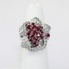 Picture of 18K White Gold Ruby & Diamond Cluster Fashion Ring