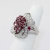 Picture of 18K White Gold Ruby & Diamond Cluster Fashion Ring