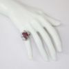 Picture of 18K White Gold Ruby & Diamond Cluster Fashion Ring