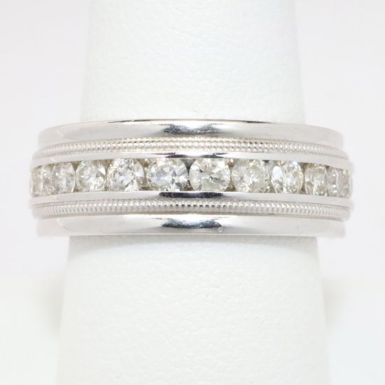 Picture of 14K White Gold Channel Set Diamond Wedding Band