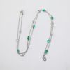 Picture of 18K White Gold Emerald & Diamond 16 Station Necklace