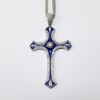 Picture of 18K White Gold Diamond Cross Pendant Necklace