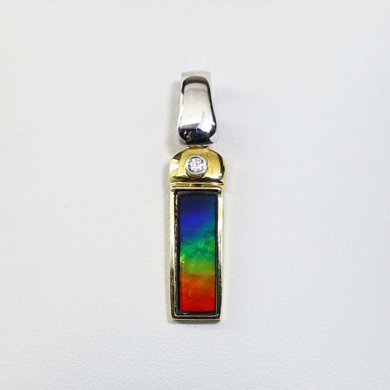 Picture of Korite 18K Two Tone Ammolite & Diamond Pendant