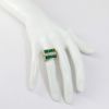 Picture of 18k Yellow Gold & Platinum Emerald & Diamond Large Rectangular Fashion Ring