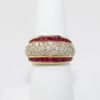 Picture of Wide 14K Yellow Gold Diamond & Ruby Fashion Ring