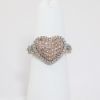 Picture of 14K Rose Gold Pink & White Diamond Cluster Heart Ring
