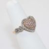 Picture of 14K Rose Gold Pink & White Diamond Cluster Heart Ring