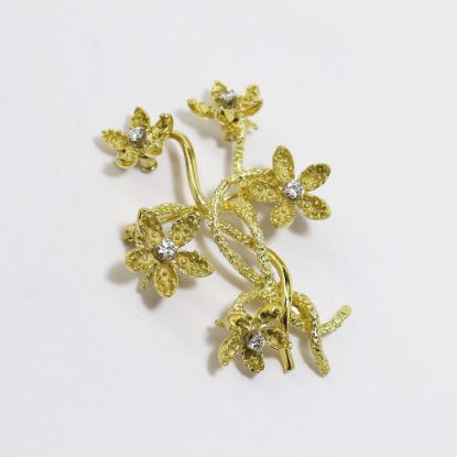 Picture of La Triomphe 18K Yellow Gold Diamond Flower Bouquet Brooch