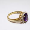 Picture of 14K Yellow Gold Amethyst & Diamond Halo Ring