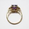 Picture of 14K Yellow Gold Amethyst & Diamond Halo Ring