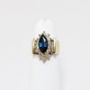 Picture of 14K Yellow Gold Marquise Cut Sapphire & Diamond Accented Cocktail Ring