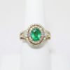 Picture of EFFY 14K Yellow Gold Oval Cut Emerald & Diamond Accented Ring