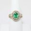 Picture of EFFY 14K Yellow Gold Oval Cut Emerald & Diamond Accented Ring