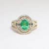 Picture of EFFY 14K Yellow Gold Oval Cut Emerald & Diamond Accented Ring