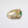 Picture of EFFY 14K Yellow Gold Oval Cut Emerald & Diamond Accented Ring