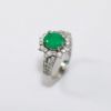 Picture of 18K White Gold Oval Emerald & Diamond Accented Ring