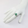 Picture of 18K White Gold Oval Emerald & Diamond Accented Ring