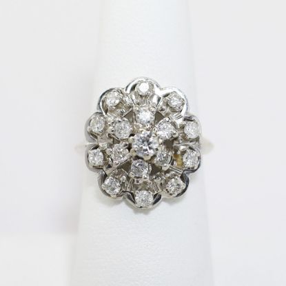 Picture of 14K White Gold Diamond Cluster Fashion Ring