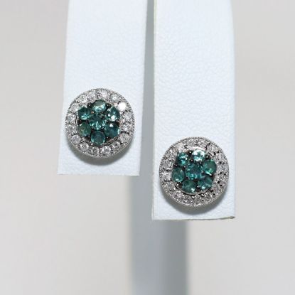 Picture of 14K White Gold Alexandrite & Diamond Earrings