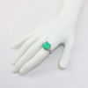 Picture of Platinum Emerald Cut Emerald & Diamond Accented Ring