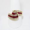 Picture of 14K Yellow Gold Channel Set Ruby & Diamond Statement Ring