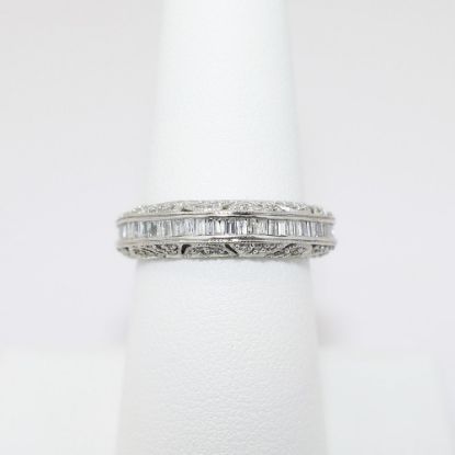Picture of 14K White Gold Channel & Bead Set Diamond Wedding Band