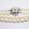Picture of 14K White Gold Cultured Pearl Strand & Diamond Necklace