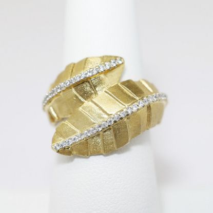 Picture of 14K Yellow Gold Diamond Wrapped Leaf Fashion Ring