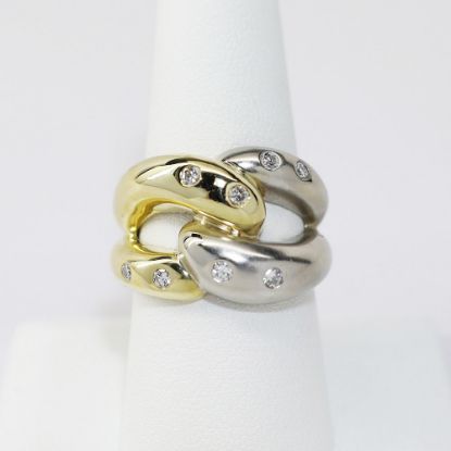 Picture of 14K Two Tone Gold Interlocked Diamond Fashion Ring