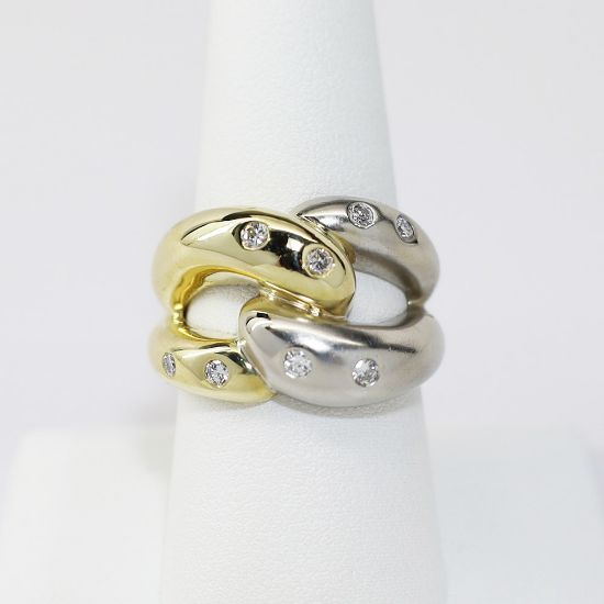 Picture of 14K Two Tone Gold Interlocked Diamond Fashion Ring