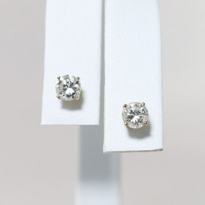 Picture of 14K Yellow Gold Diamond Solitaire Earrings