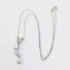 Picture of Platinum Three Stone Diamond Drop Pendant Necklace