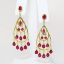 Picture of 18K Yellow Gold Ruby Dangle Earrings