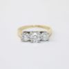 Picture of 14K Yellow Gold & Platinum Three Stone Diamond Engagement Ring