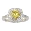 Picture of 14K White Gold Yellow & White Halo Diamond Engagement Ring