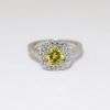 Picture of 14K White Gold Yellow & White Halo Diamond Engagement Ring