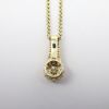 Picture of 14k Yellow Gold, Old European Round Cut Diamond &  Diamond Cluster Accent Pendant